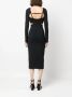 Patrizia Pepe Midi-jurk met uitgesneden detail Zwart - Thumbnail 4