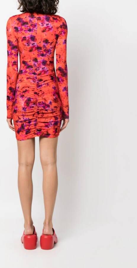 Patrizia Pepe Mini-jurk met bloemenprint Oranje