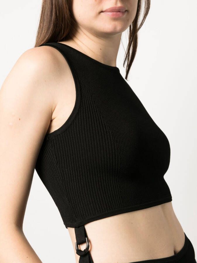 Patrizia Pepe Ribgebreide body Zwart