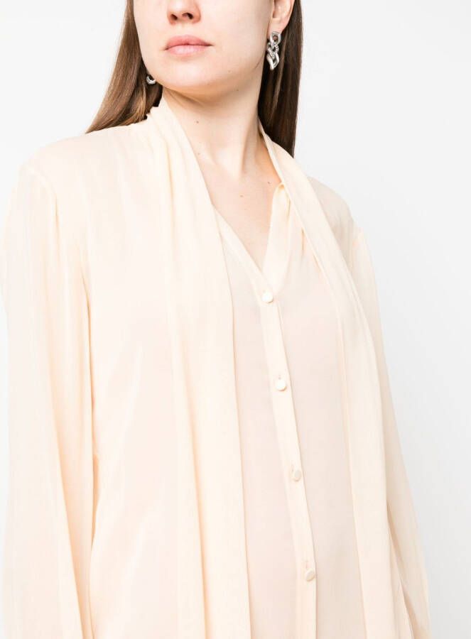 Patrizia Pepe Semi-doorzichtige blouse Beige