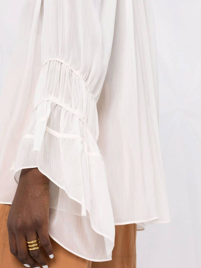Patrizia Pepe Semi-doorzichtige blouse Wit