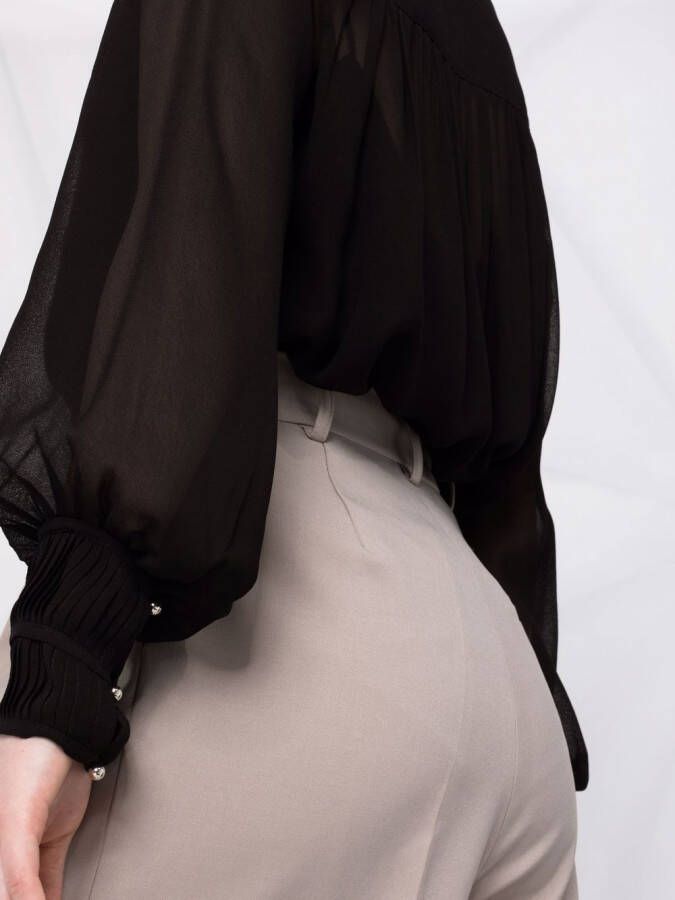 Patrizia Pepe Semi-doorzichtige blouse Zwart