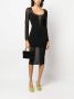 PATRIZIA PEPE Transparante detail Viscose Blend Jurk Zwart Dames - Thumbnail 4