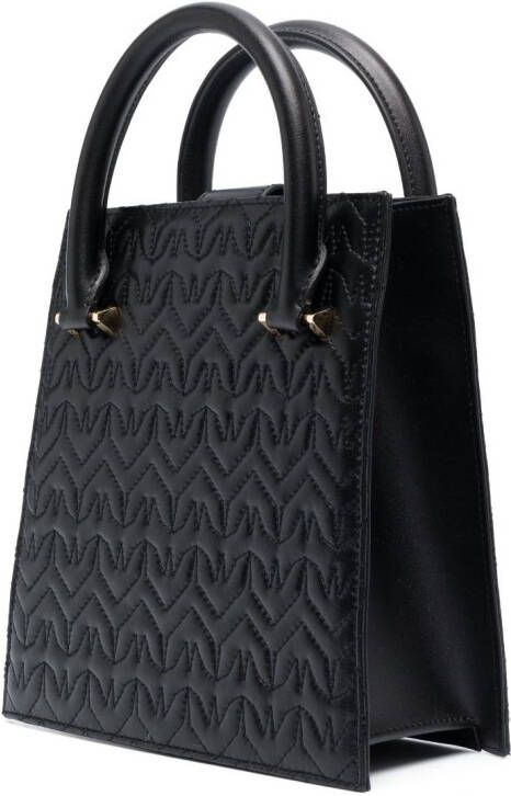Patrizia Pepe Shopper met logoplakkaat Zwart