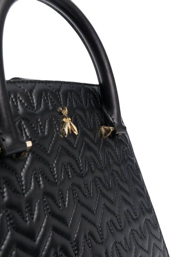 Patrizia Pepe Shopper met logoplakkaat Zwart
