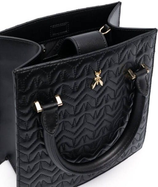 Patrizia Pepe Shopper met logoplakkaat Zwart