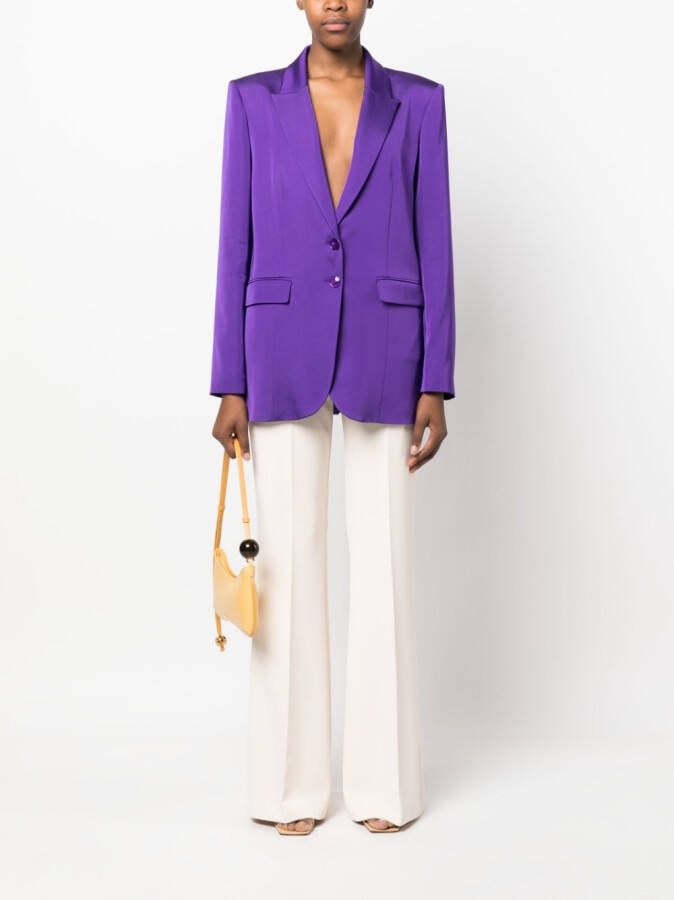 Patrizia Pepe Blazer met enkele rij knopen Paars