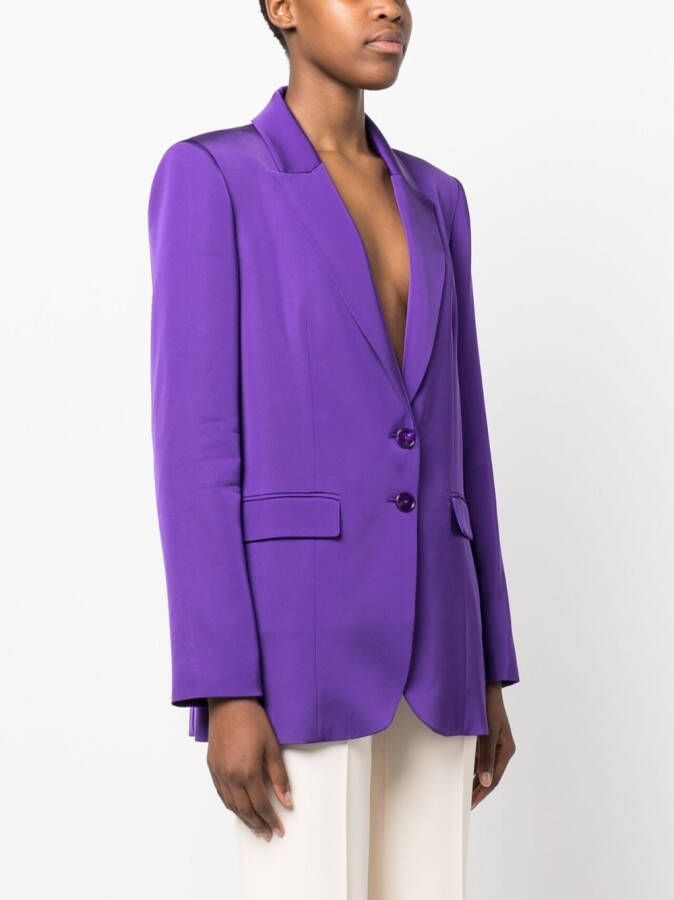 Patrizia Pepe Blazer met enkele rij knopen Paars