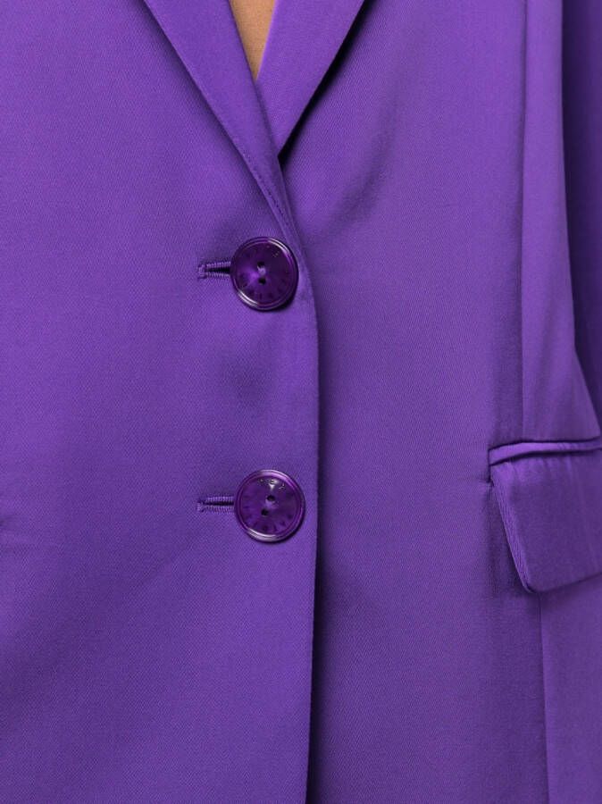 Patrizia Pepe Blazer met enkele rij knopen Paars
