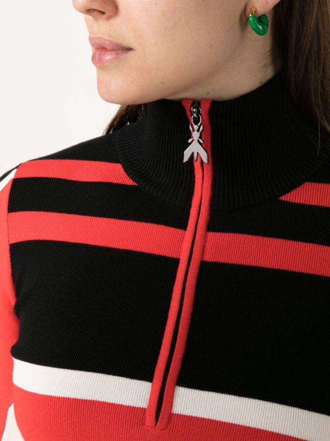 Patrizia Pepe Sweater met logo jacquard Rood