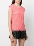 Patrizia Pepe T-shirt met bloemenkant Roze - Thumbnail 3