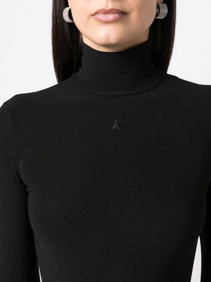 Patrizia Pepe T-shirt met hoge hals Zwart