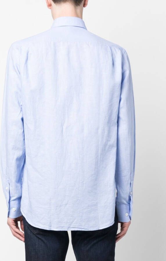Paul & Shark Overhemd van linnen-katoenmix Blauw