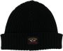 Paul & Shark geribbelde beanie muts Zwart - Thumbnail 2
