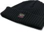 Paul & Shark geribbelde beanie muts Zwart - Thumbnail 3