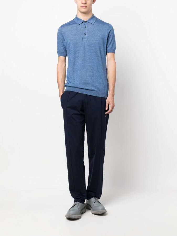 Paul & Shark Linnen poloshirt Blauw