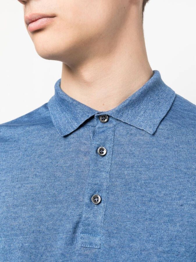 Paul & Shark Linnen poloshirt Blauw