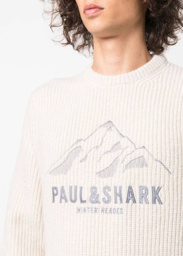 Paul & Shark Trui met geborduurd logo Beige