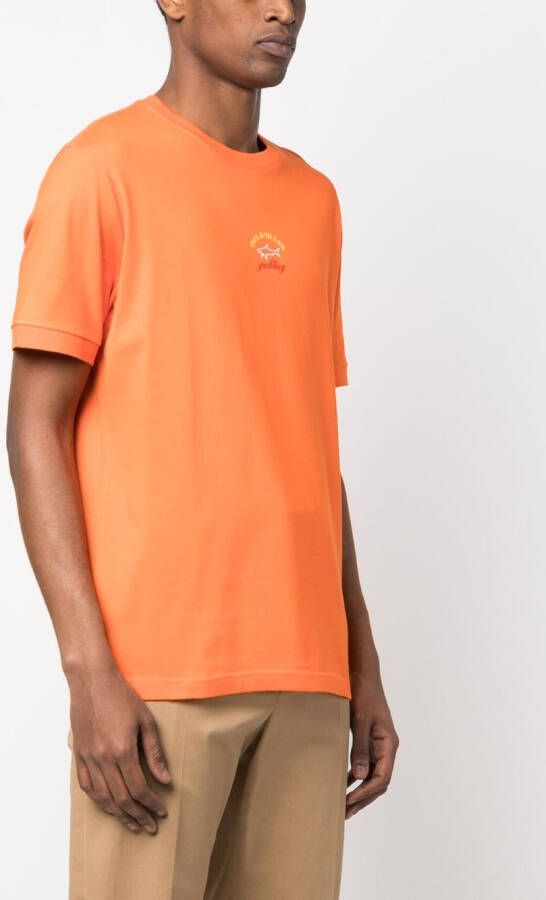 Paul & Shark T-shirt met logoprint Oranje