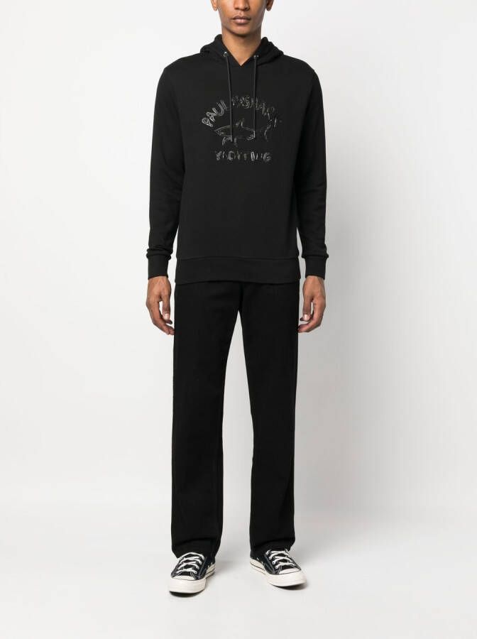 Paul & Shark Hoodie met logoprint Zwart