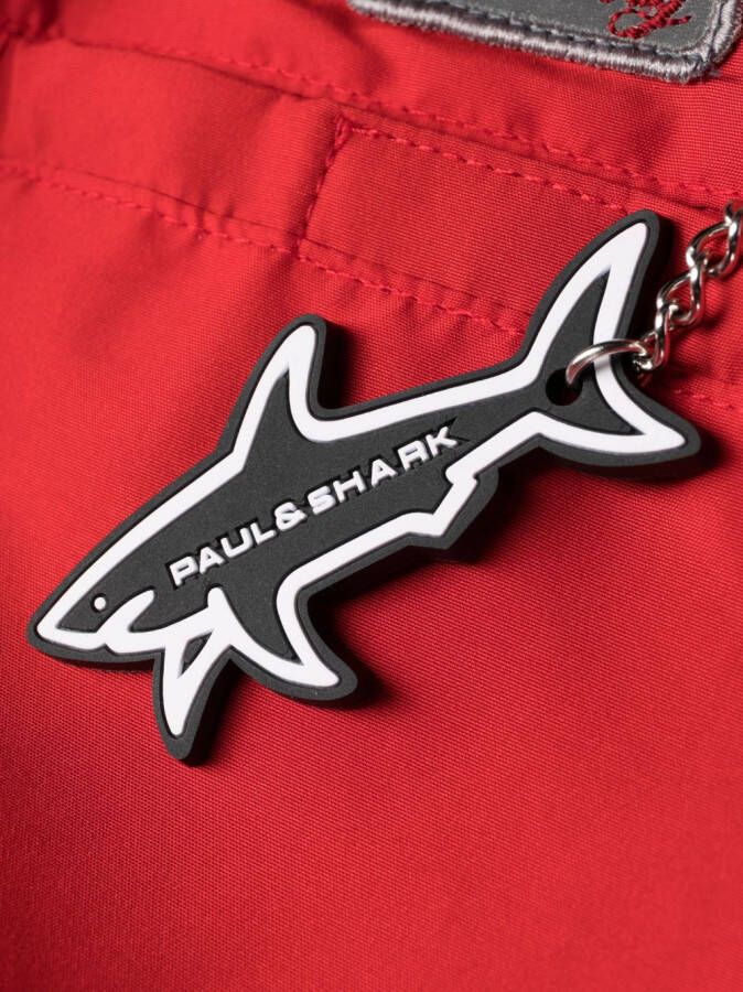 Paul & Shark Zwembroek met logoprint Rood