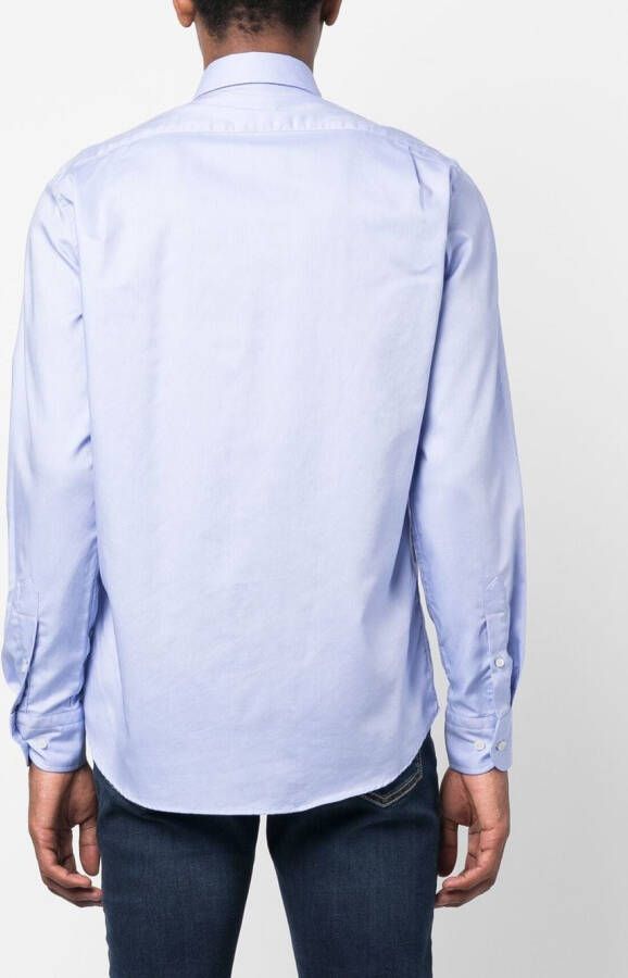 Paul & Shark Overhemd met geborduurd logo Blauw