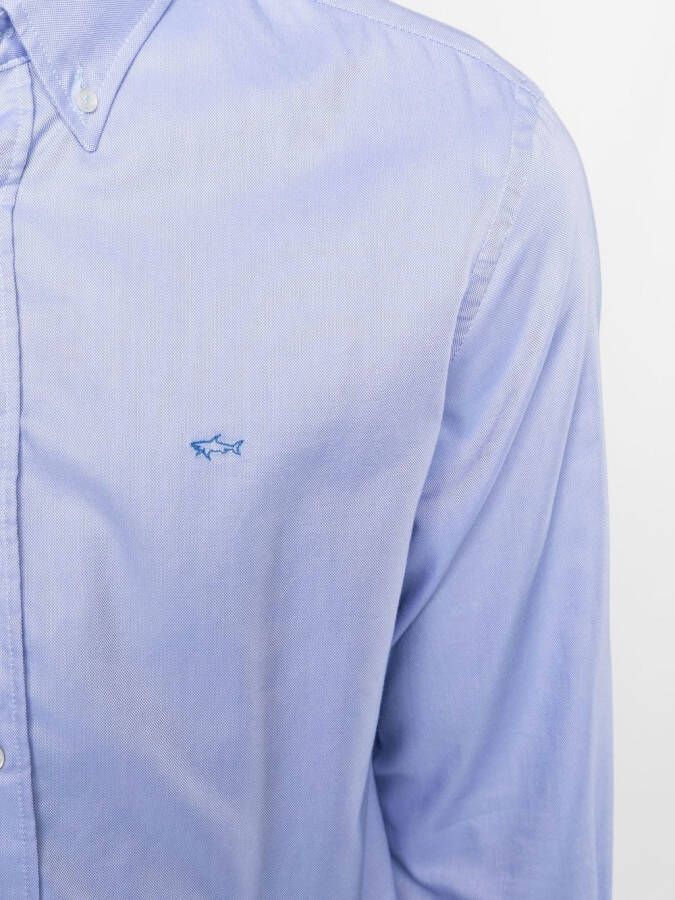 Paul & Shark Overhemd met geborduurd logo Blauw