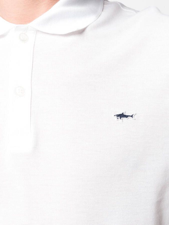 Paul & Shark poloshirt met geborduurd logo Wit