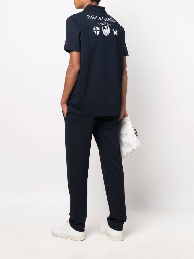 Paul & Shark Poloshirt met logoprint Blauw