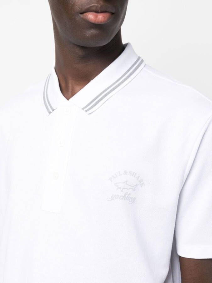 Paul & Shark Poloshirt met logoprint Wit