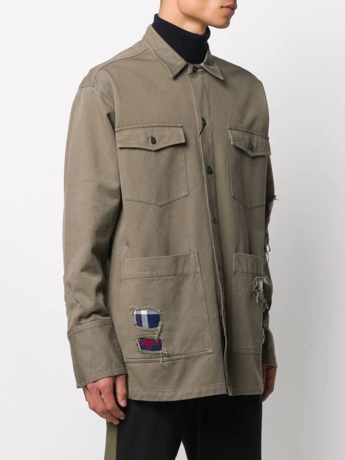 Paul & Shark Shirtjack met scheuren Groen