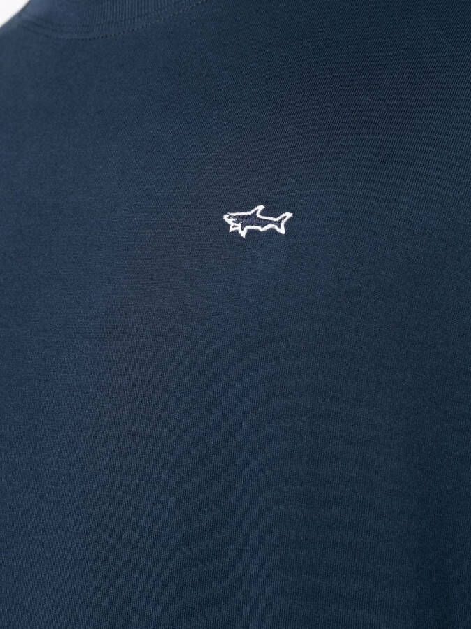 Paul & Shark T-shirt met geborduurd logo Blauw