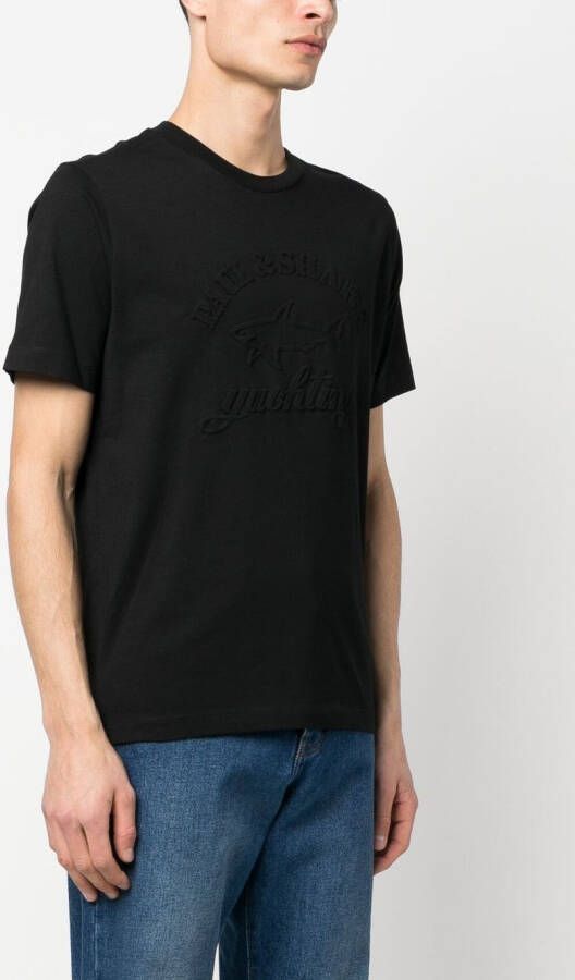 Paul & Shark T-shirt met geborduurd logo Zwart