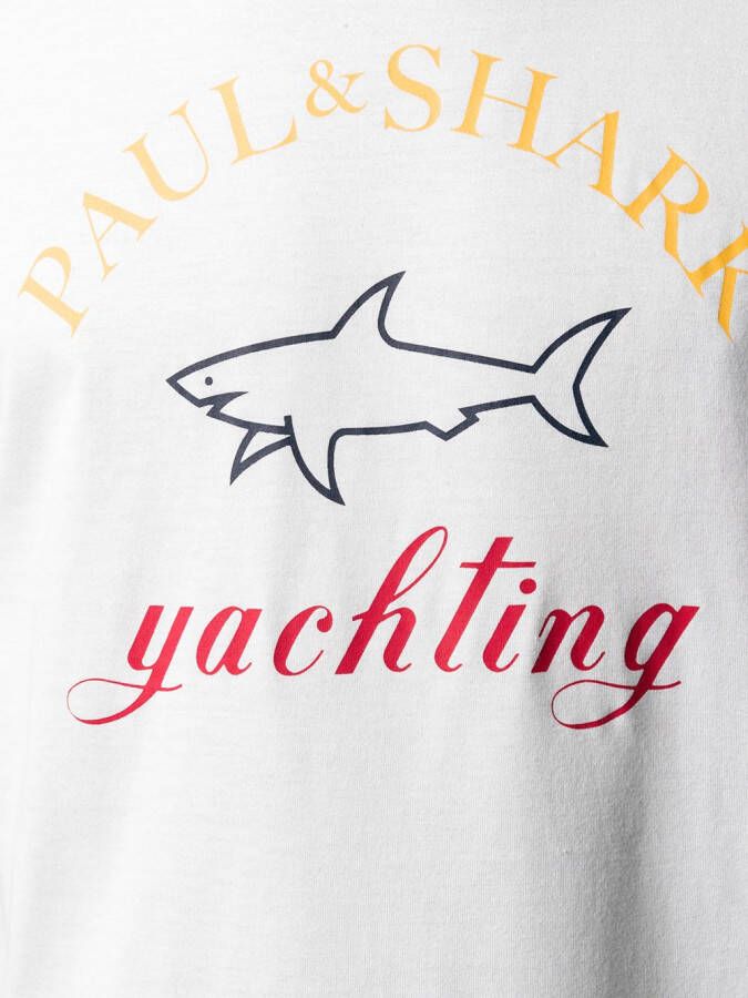 Paul & Shark T-shirt met logo motief Wit