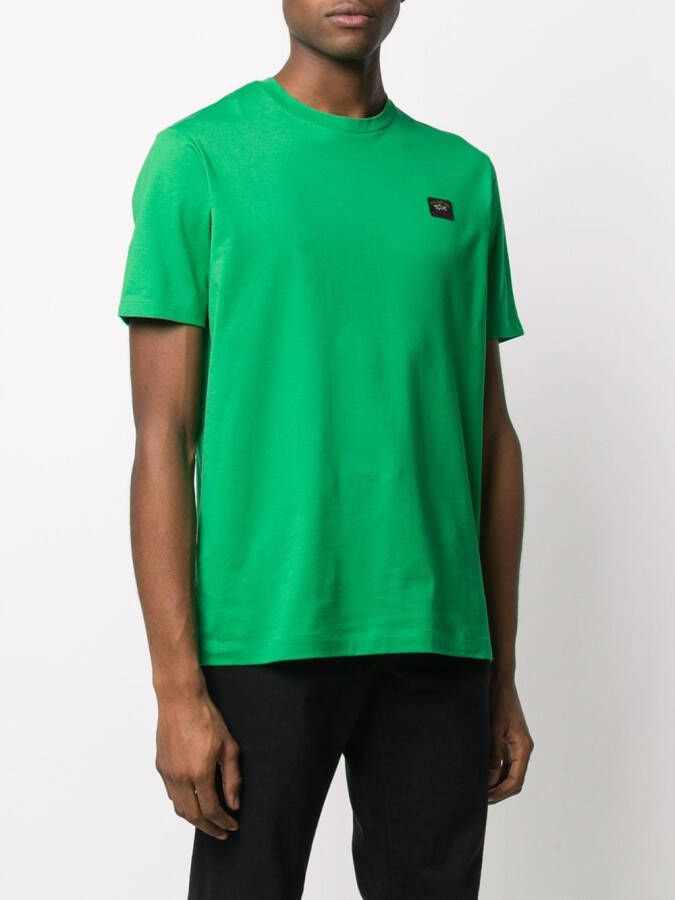 Paul & Shark T-shirt met logopatch Groen
