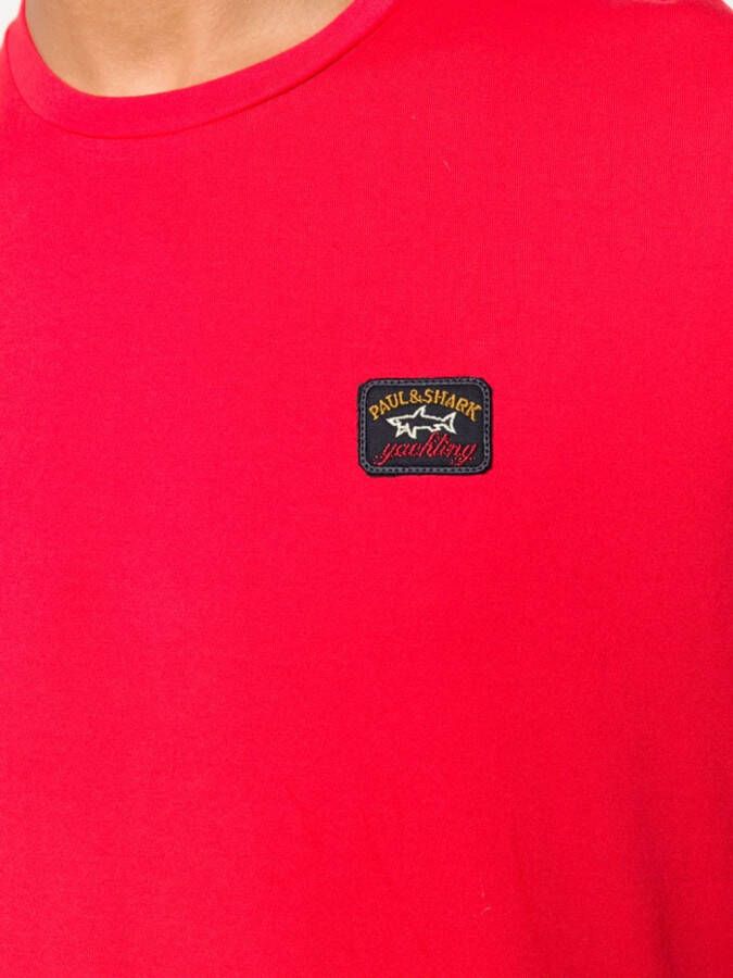 Paul & Shark T-shirt met logopatch Rood