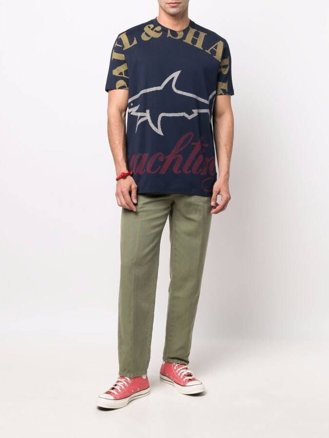 Paul & Shark T-shirt met logoprint Blauw