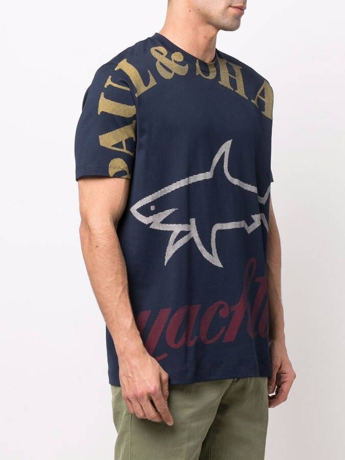 Paul & Shark T-shirt met logoprint Blauw