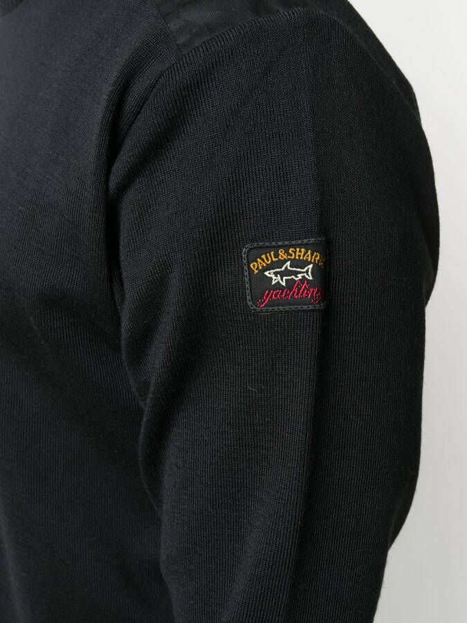 Paul & Shark Trui met geborduurd logo Zwart