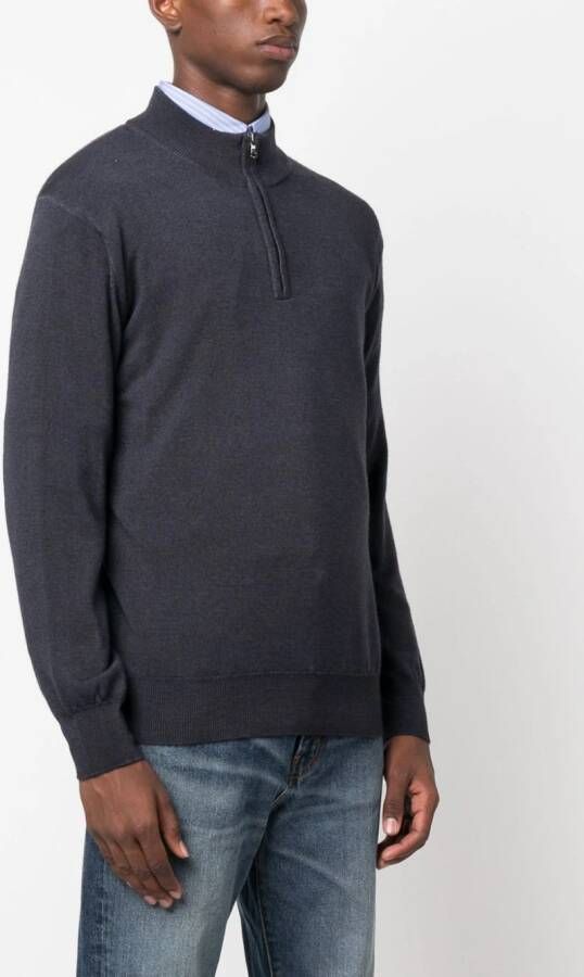 Paul & Shark Trui met halve rits Blauw