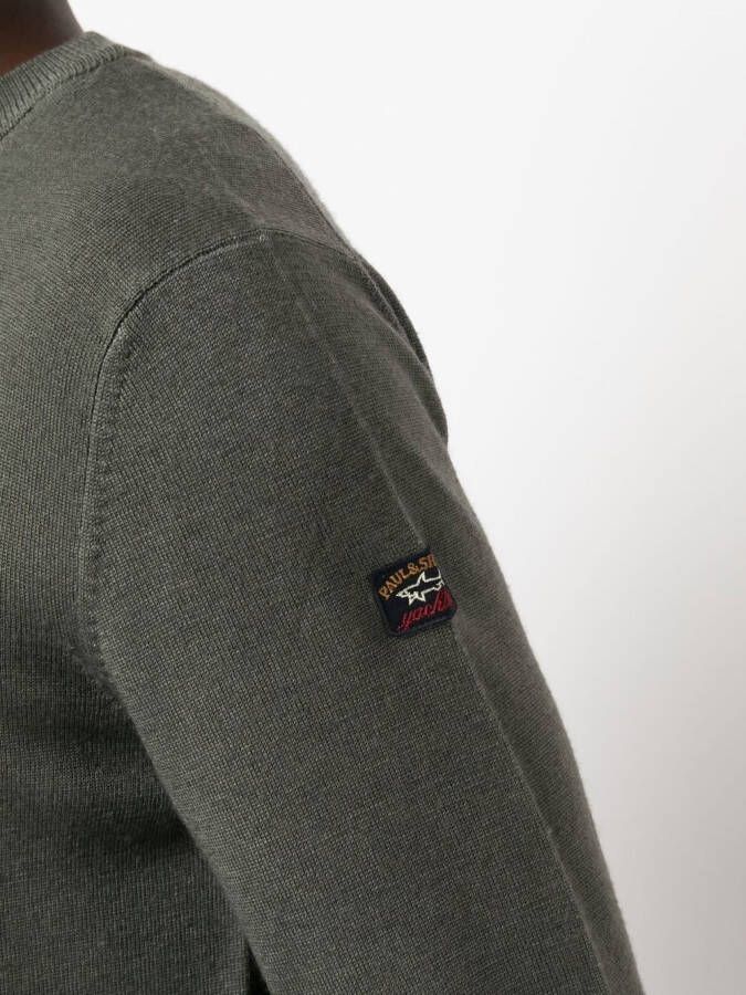 Paul & Shark Trui met logopatch Groen