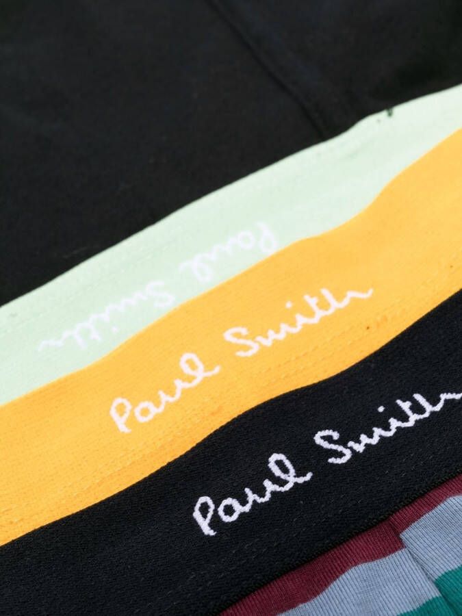 Paul Smith Vijf boxershorts met logoprint Zwart