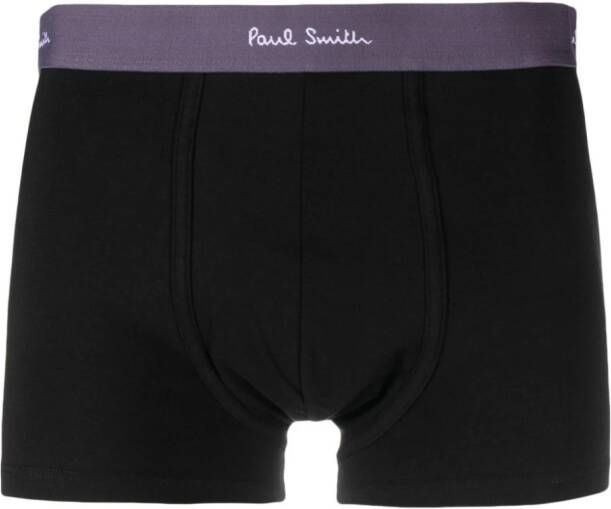 Paul Smith Drie boxershorts met logoband Zwart
