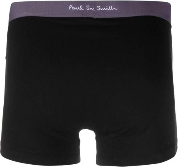 Paul Smith Drie boxershorts met logoband Zwart