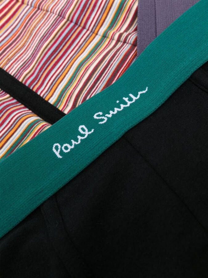 Paul Smith Drie boxershorts met logoband Zwart