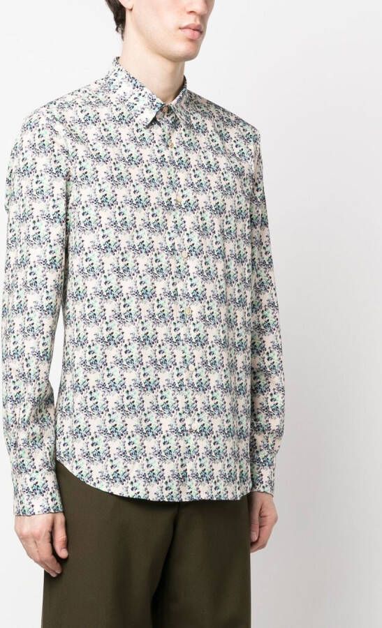 Paul Smith Overhemd met bloemenprint Beige