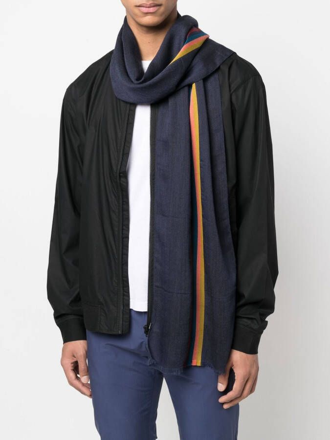 Paul Smith Gestreepte sjaal Blauw