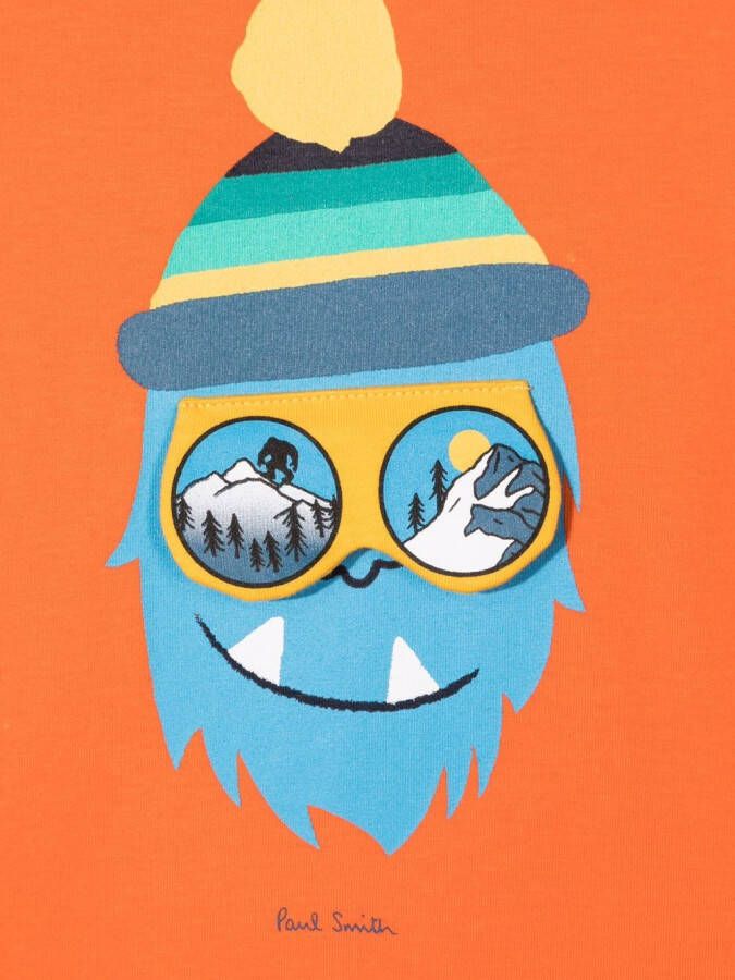 Paul Smith Junior T-shirt met logoprint Oranje