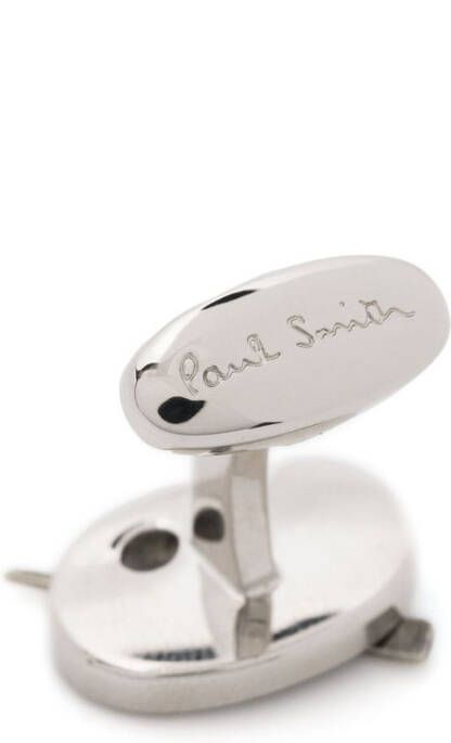 Paul Smith Manchetknopen met gegraveerd logo Zilver