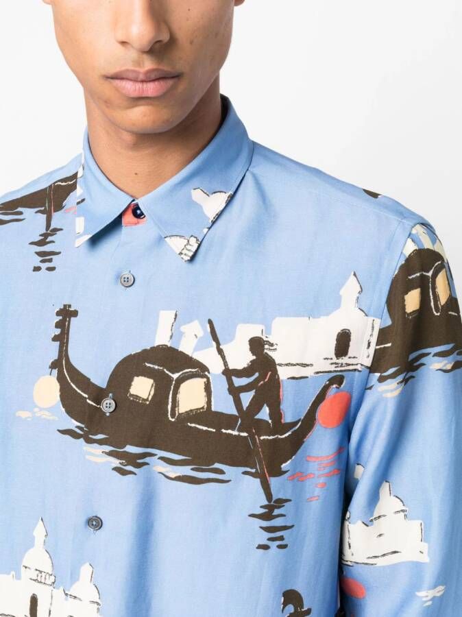 Paul Smith Overhemd met print Blauw